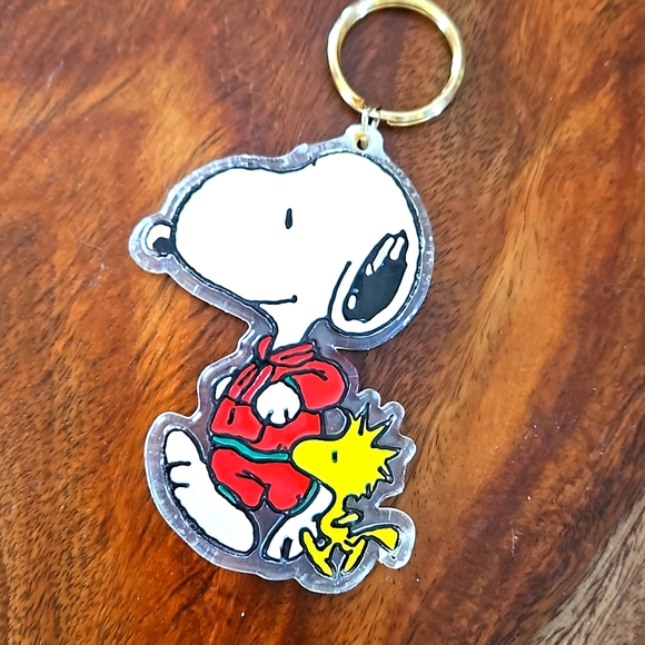 Peanuts Accessories Peanuts Snoopy Woodstock Keychain Vintage 98s